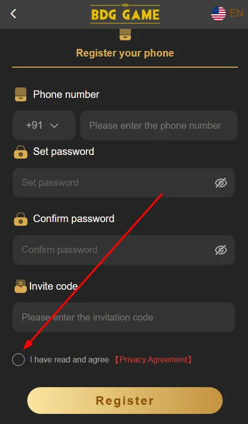 Agree to the privacy agreement of the game